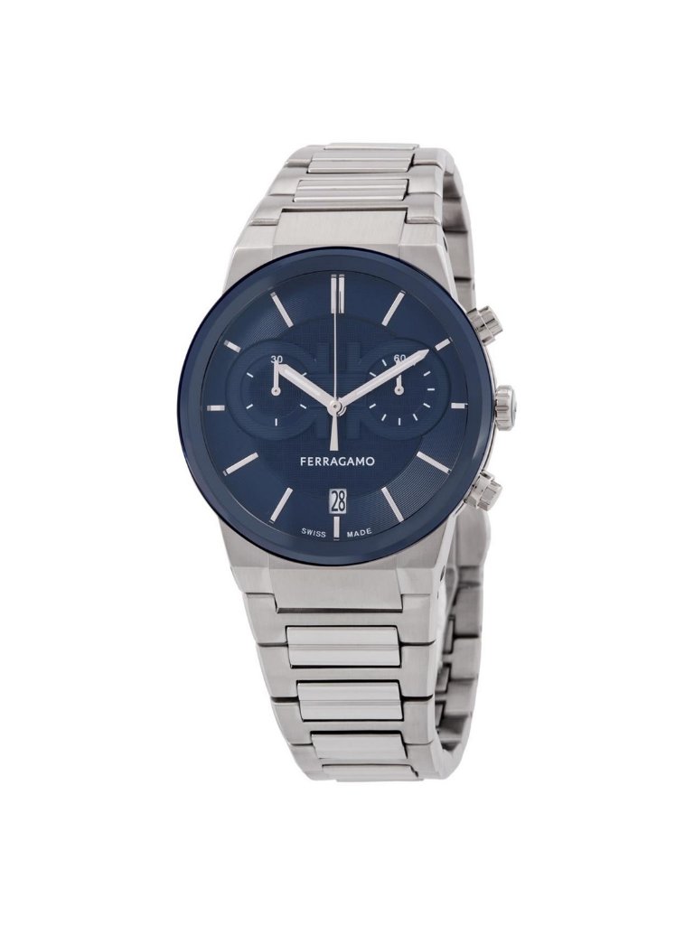 Nwt Ferragamo Chronograph Quartz Blue Dial Men's Watch